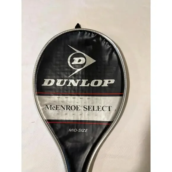 Vintage Dunlop Max 200g John McEnroe Tennis Racquet L4 4 1/2 Leather Grip Case